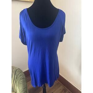 NWT Belah & Codey Blue Cold Shoulder Tunic Top Made in USA Women’s M
